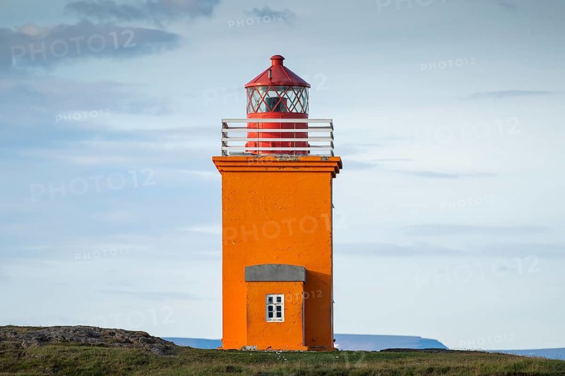 Hegranesviti lighthouse, Hegranes, Landsendi peninsula, near Sauðárkrokur, Skagafjörður, Iceland, Europe