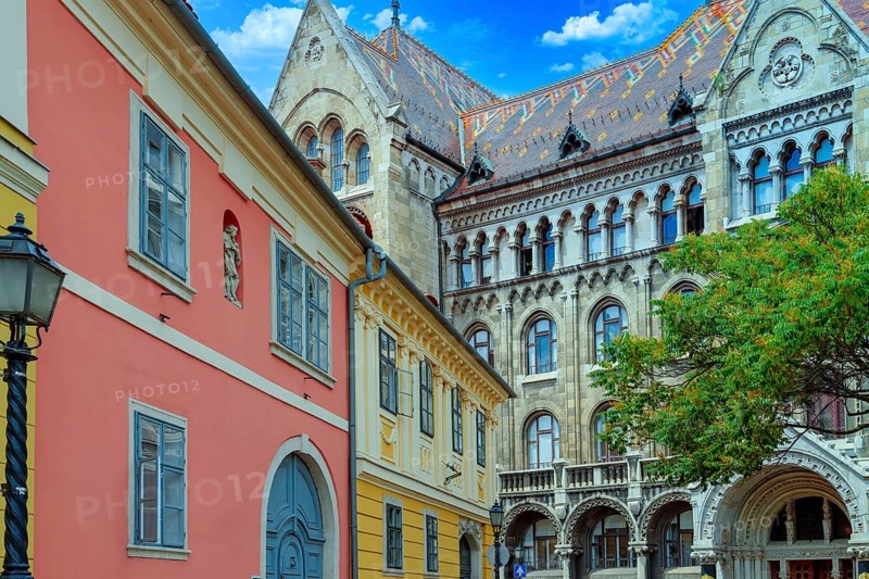 Hungary, old streets in historic city near Budapest Castle and Fisherman bastion on Castle Hill, Europe