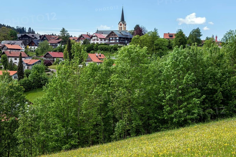 View of Oberstaufen, Oberallgäu, Bavaria, Germany, Europe