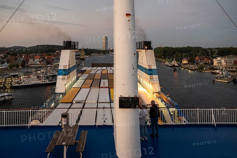 Finland ferry arrives in Travemünde harbour, Baltic Sea spa Travemünde, Bay of Lübeck, Lübeck, Schleswig-Holstein, Germany, Europe