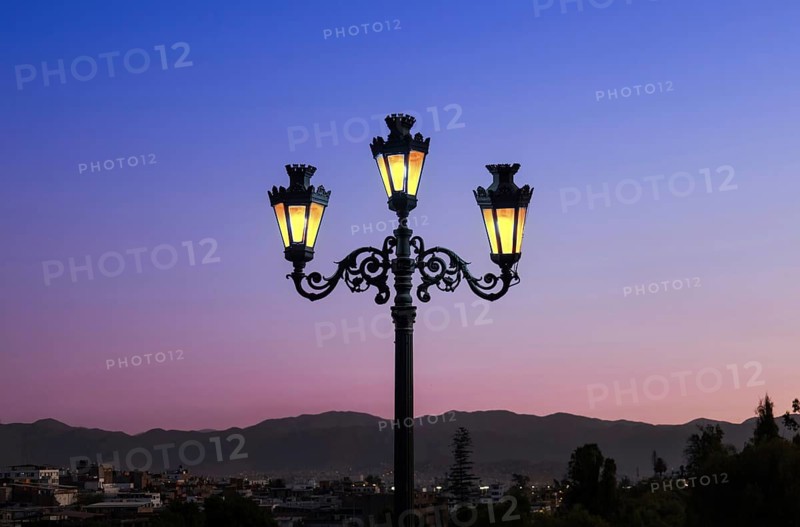 Arequipa, Peru. Sunset view of the Misti Volcano mountain range from the Yanahuara bridge