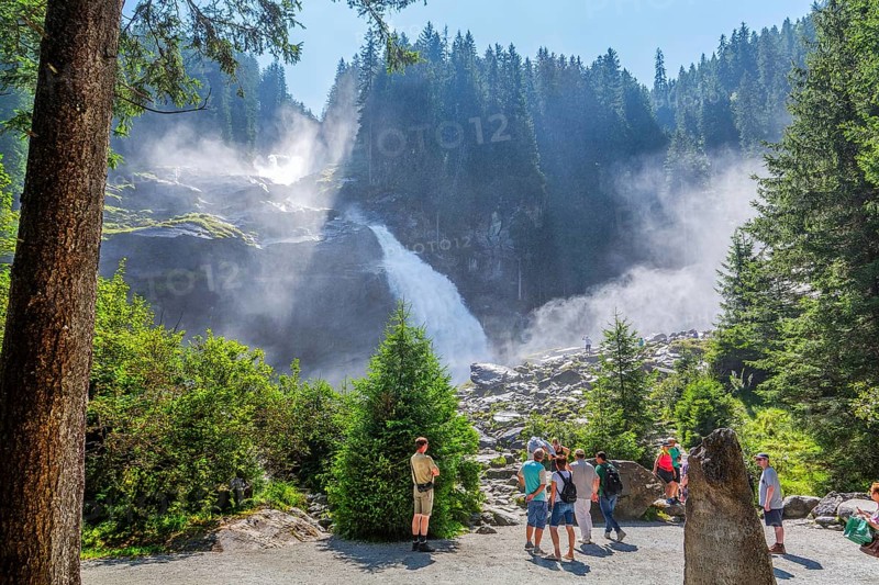 Krimml Waterfalls, the highest in Austria with a drop of 385 metres, Krimml, Krimml Achental, Hohe Tauern National Park, Pinzgau, Salzburg province, Austria, Europe