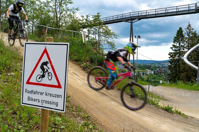 Bikepark Winterberg, on the Kappe mountain, 11 mountain bike downhill trails, in all levels of difficulty, Sauerland, North Rhine-Westphalia, Germany, Europe