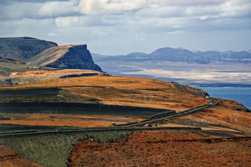 View from the Mirador del Río viewpoint designed by artist César Manrique, Lanzarote, Canary Islands, Canary Islands, Spain, Europe