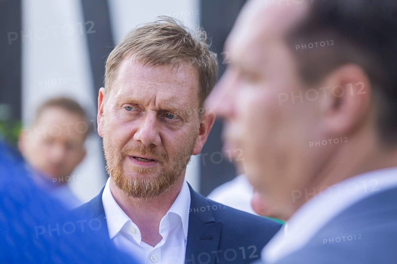 Minister President Michael Kretschmer visits Schneeberg on the occasion of Bergstreittag, Fundgrube Gesellschaft, Schneeberg, Saxony, Germany, Europe