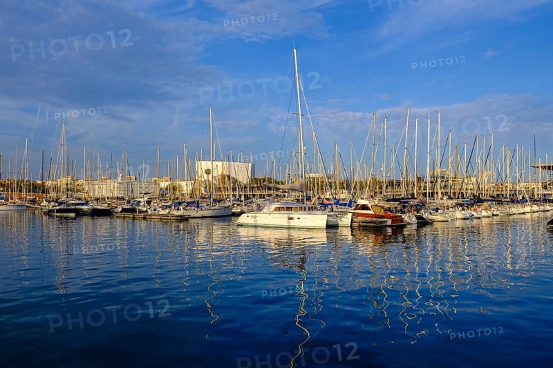 Marina, Port Vell, at the harbour, sailing boats, Barcelona, Catalonia, Spain, Europe