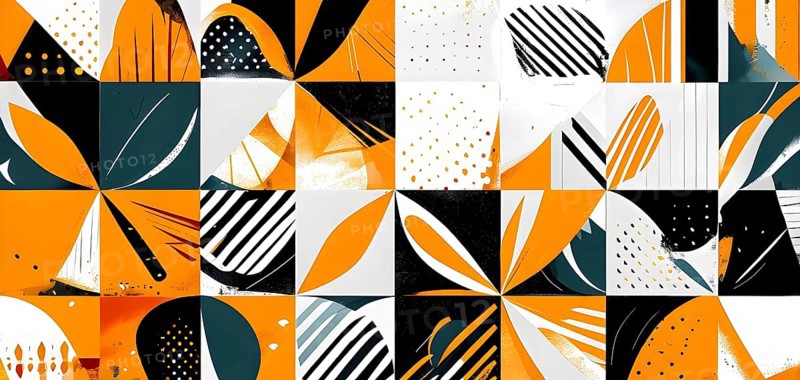 Illustration of an abstract Easter egg design with geometric patterns, bold colors, and a mix of textures, creating a modern and dynamic look, AI generated