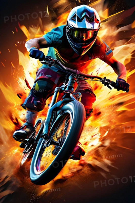 AI generated action packed bmx sports scene