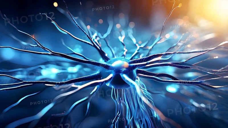 3d illustration of human neurons ans synapses of the nerve system, AI generated