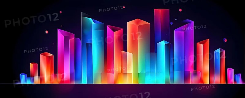 Modern abstract cover template with vibrant perspective 3d geometric prism shapes, AI generated