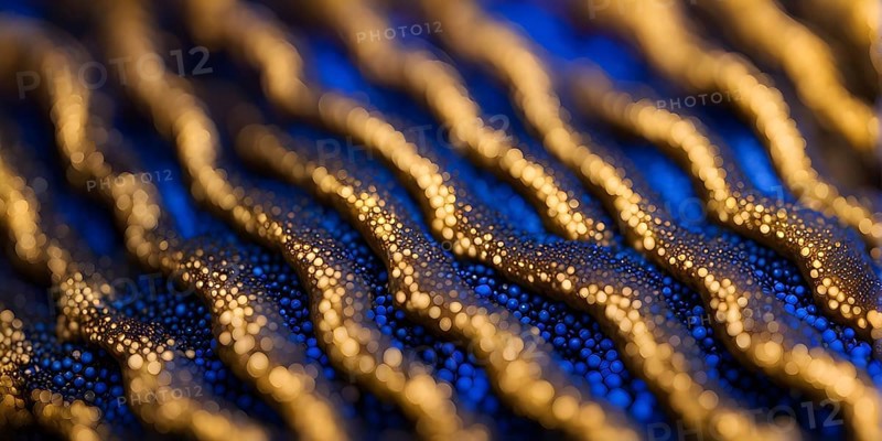 Nano material inspired by gecko feet with intricate patterns and vibrant colors representing adhesive properties, AI generated