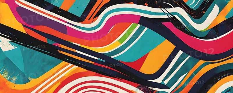 Pop art styled music album illustration featuring abstract crayon patterns and erratic lines in random shapes, AI generated
