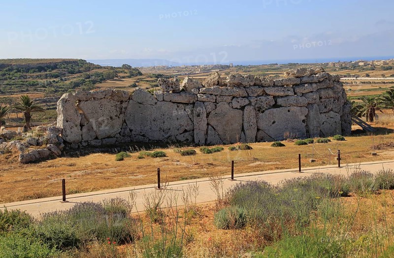 Ggantija neolithic megalithic 5500 years old prehistoric temple complex site Gozo, Malta, Europe