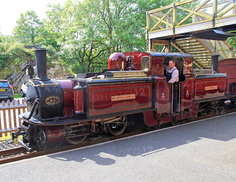 Steam train Ffestiniog railway, Blaenau Ffestiniog station, Gwynedd, north west Wales, UK