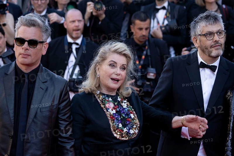 Cannes, France, 21 May 2024: Benjamin Biolay, Catherine Deneuve and Christophe Honore at the premiere of Marcello Mio on the red carpet of the Palais des Festivals during the 77th Cannes International Film Festival. The 77th Cannes International Film Festival will take place from 14 to 25 May 2024, Europe