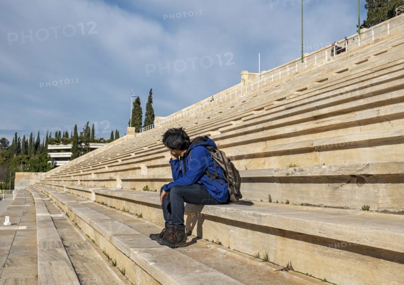 Panathenaic Stadium, Panathinaiko or Kallimarmaro, the first Olympic Stadium of Modern Time, Athens, Greece, Europe