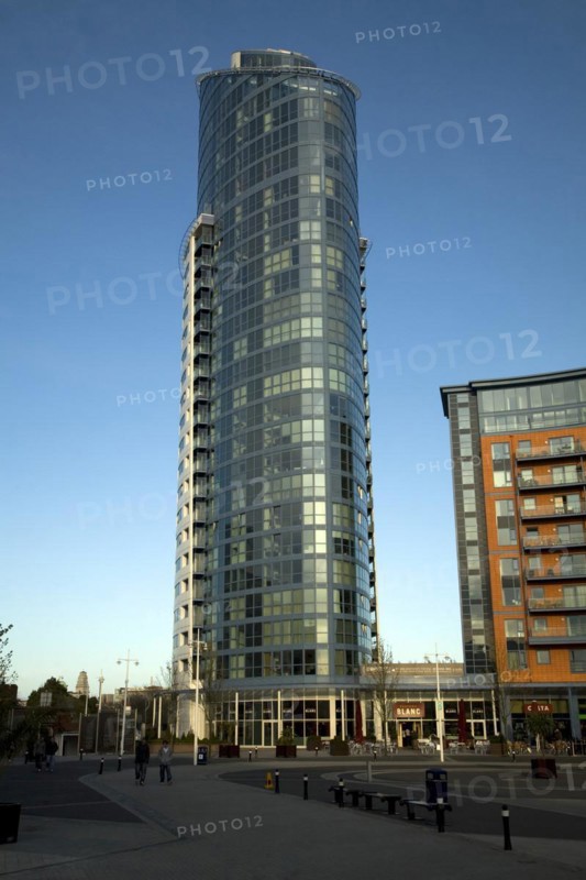 Modern high rise luxury apartments development, Number One, Gunwharf Quays, Portsmouth, Hampshire, England, United Kingdom, Europe