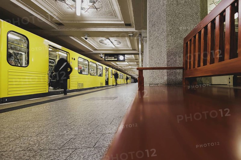 The underground line 3 runs at Rüdesheimer Platz in Wilmersdorf in Berlin, 27 February 2024. Berliner Verkehrsbetriebe (BVG) have announced strikes for Thursday and Friday