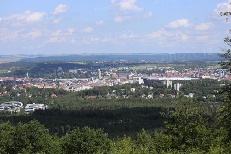 Panoramic view of Kaiserslautern photographed from the Humberg tower