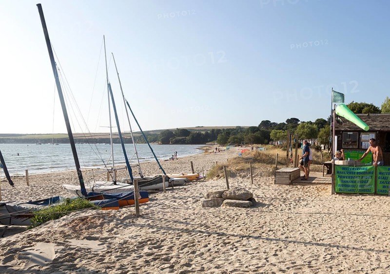 Early morning quiet at Knoll beach, Studland Bay, Swanage, Dorset, England, UK