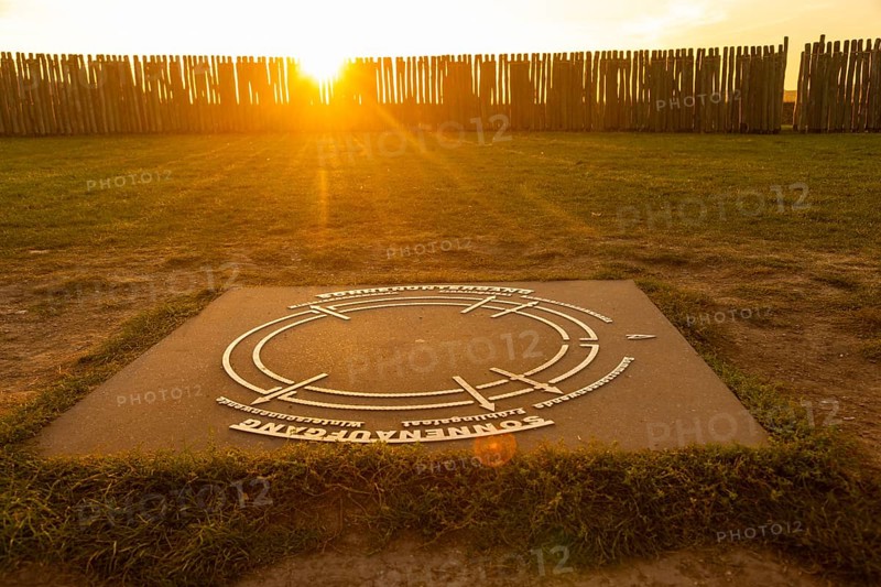 The circular ditch complex of Goseck is a Neolithic circular ditch complex on the north-western outskirts of Goseck in Saxony-Anhalt. The ring-shaped soil discolourations were discovered in 1991 during a reconnaissance flight by the aerial archaeologist Otto Braasch and reported as a new ground monument, Goseck, Saxony-Anhalt, Germany, Europe