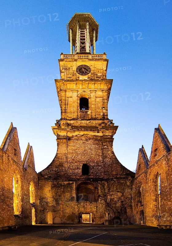 Aegidienkirche in the evening, not rebuilt, memorial to the victims of war and violence, Hanover, Lower Saxony, Germany, Europe