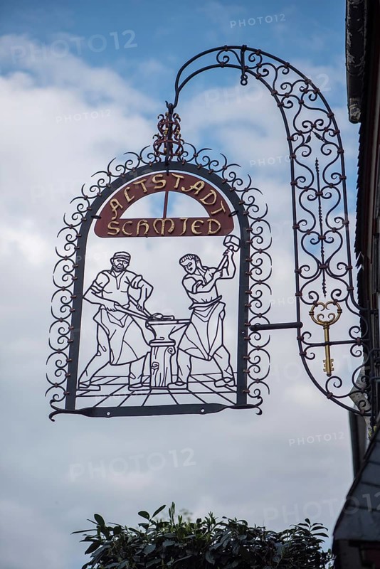 Nose plate of a former smithy, Siegen, North Rhine-Westphalia, Germany, Europe