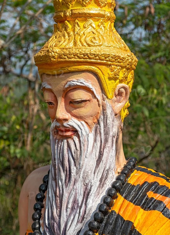 Deity statue, Phousi or Phu Si Hill, Luang Prabang, Laos, Asia
