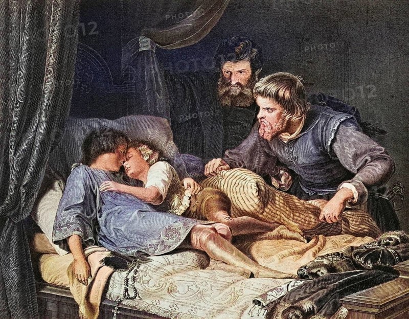 The Assassination of Princes Edward and Richard in the Tower of London. From The National and Domestic History of England by William Aubrey, published in London around 1890, Historical, digitally restored reproduction from a 19th century original, Record date not stated