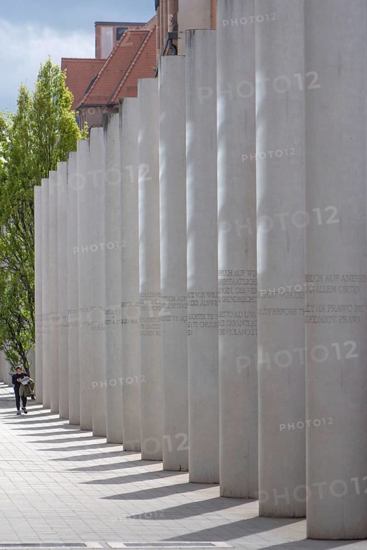 Street of Human Rights, the artwork created by the Israeli artist Dani Karavan in 2013, Kartäusergasse 1, Nuremberg, Middle Franconia, Bavaria, Germany, Europe