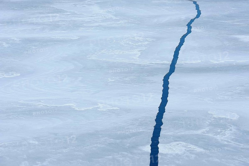 Crack in pack ice, Snow hill island, Weddel Sea, Antarctic Peninsula, Antarctica