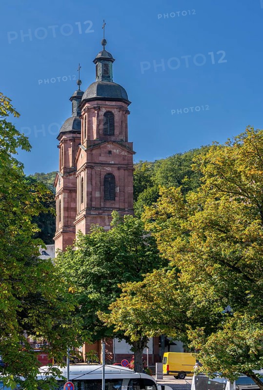 View of Miltenberg, with the parish church of St James, Lower Franconia, Bavaria, Germany, Europe
