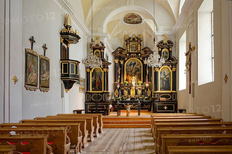 Maria Waldrast pilgrimage monastery of the Servite Order, pilgrimage church, interior view, Matrei am Brenner, Tyrol, Austria, Europe