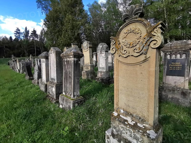 Jewish cemetery, Jewish cemetery Burgkunstadt, one of the largest Jewish country cemeteries in Bavaria, district of Lichtenfels, Upper Franconia, Germany, Europe