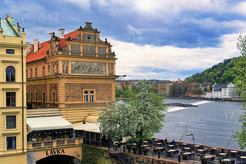 Composer Bedrich Smetana Museum along the Vitava River, Prague, Bohemia, Czech Republic, Europe