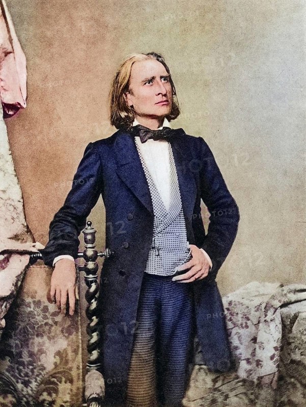 Franz (Ferencz) Liszt (1811-1886) Hungarian pianist and composer. After a photograph, Historic, digitally restored reproduction from a 19th century original, Record date not stated
