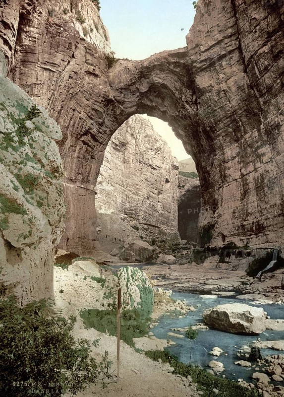 The natural arch, Constantine, Algeria, ca 1890, Historical, digitally restored reproduction from a 19th century original, Record date not stated, Africa