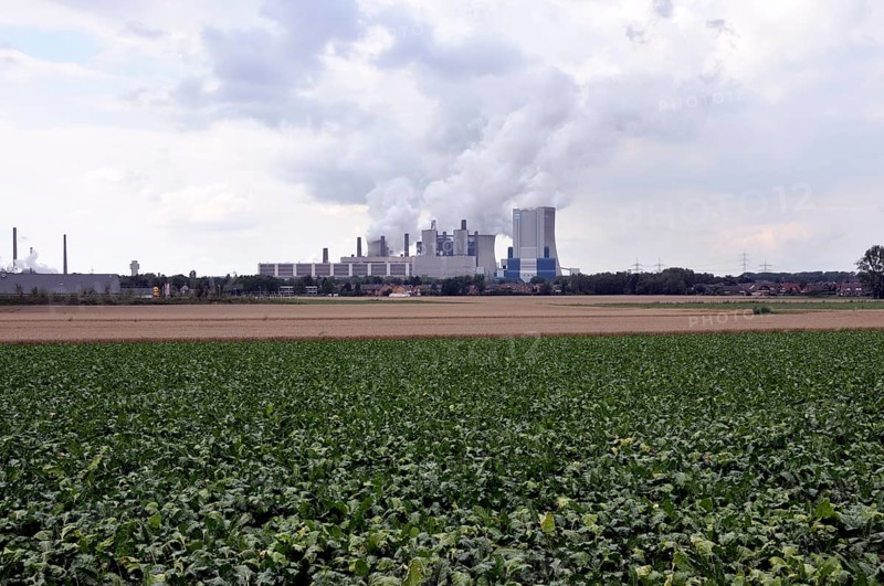 Niederaußem power plant, a base-load power plant operated by RWE PowerAG using lignite in Bergheim-Niederaußem, Rhine-Erft district, North Rhine-Westphalia, Germany, Europe