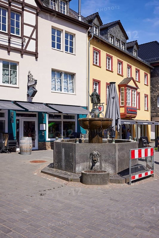 Zwentibold fountain in Bad Münstereifel, Eifel, Euskirchen district, North Rhine-Westphalia, Germany, Europe