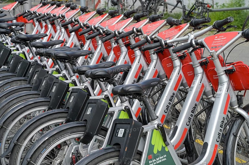 DB Call a bike hire bikes, Central Station, Mitte, Berlin, Germany, Europe