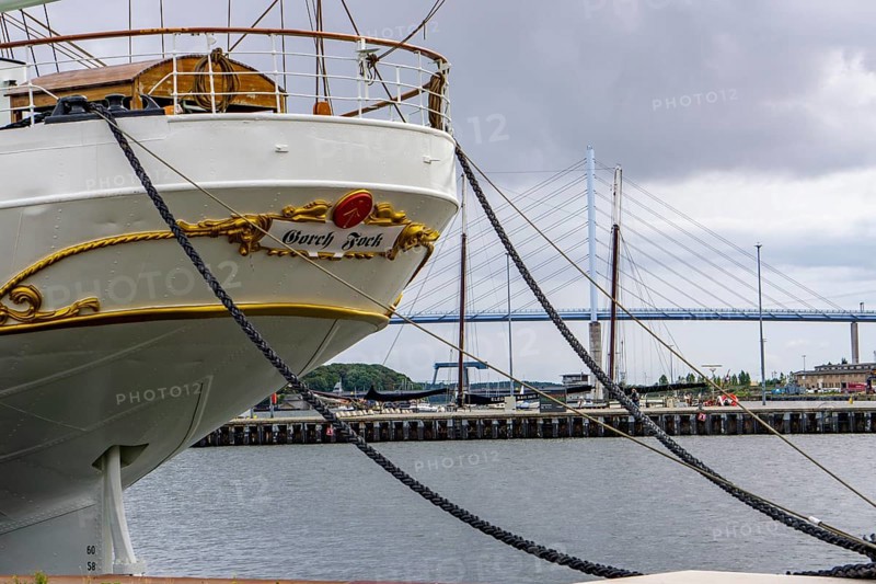 The former sail training ship Gorch Fock I, in the harbour of the Hanseatic city and UNESCO World Heritage Site, Stralsund, today a museum ship, Mecklenburg-Vorpommern, Germany, Europe