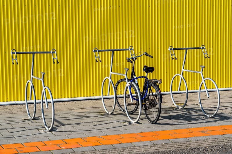Bicycle stand, in bicycle design, Rotterdam Netherlands