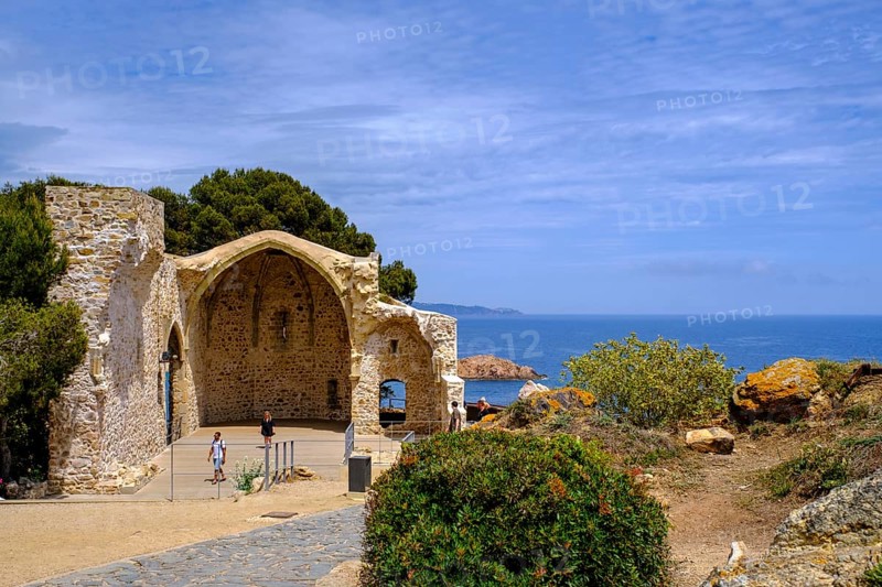 Church ruins, Vella St Vincent, Tossa de Mar, Costa Brava, Catalonia, Spain, Europe