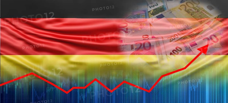 Financial graph of German economic recovery. Germany economy growth on financial graph