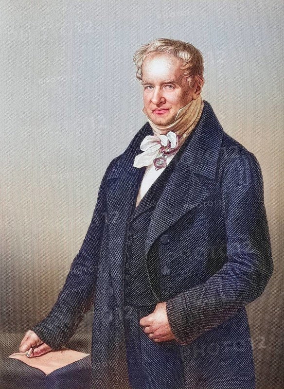 Baron von Humboldt, Friedrich Heinrich Alexander Humboldt, 1769-1859, Prussian naturalist and explorer. Painted by DJPound after a painting by C. Begas. From the book The Drawing-Room of Eminent Personages, vol. 1, published in London 1860, digitally restored reproduction from a 19th century original, record date not stated
