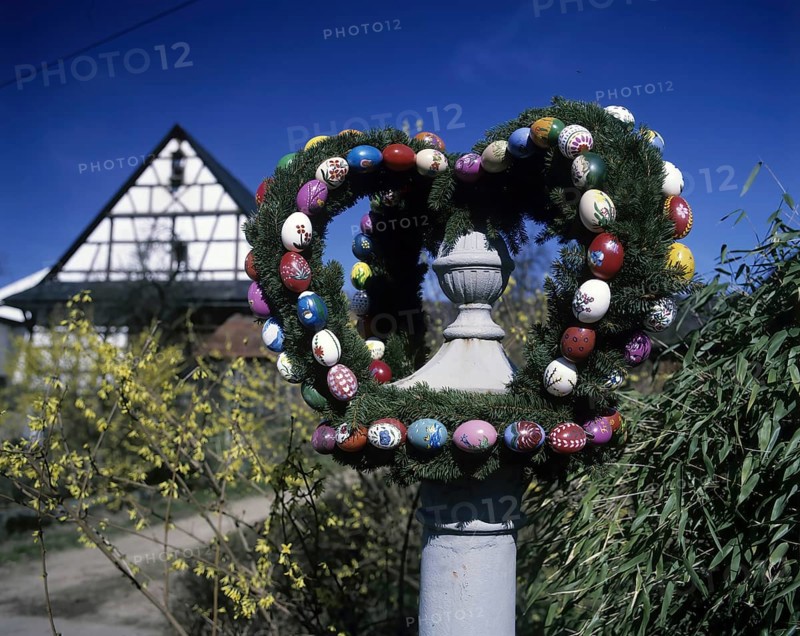 Easter custom, Easter fountain in Franconian Switzerland, detail