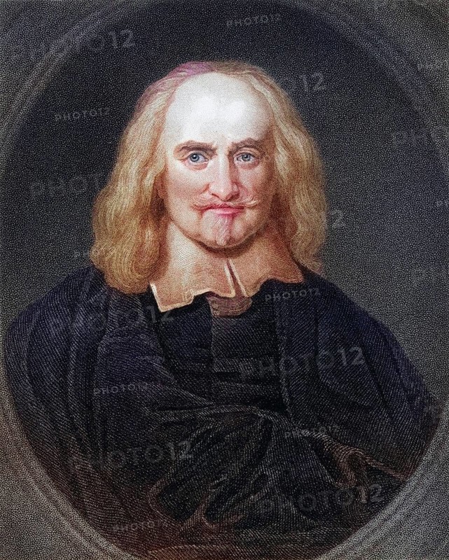 Thomas Hobbes 1588-1679, English philosopher and political theorist. From the book Gallery of Portraits, published in 1833, Historic, digitally restored reproduction from a 19th century original, Record date not stated