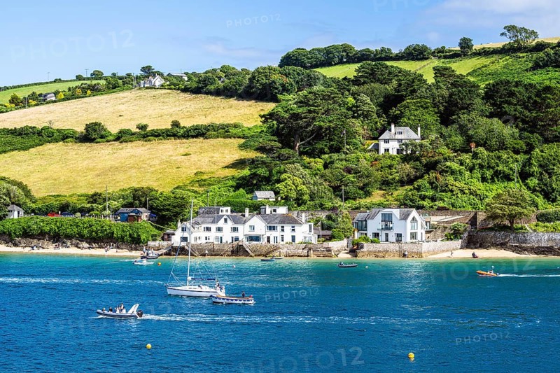Boats and Yachts on Kingsbridge Estuary in Salcombe and Mill Bay, Batson Creek, Southpool Creek, Devon, England, United Kingdom, Europe