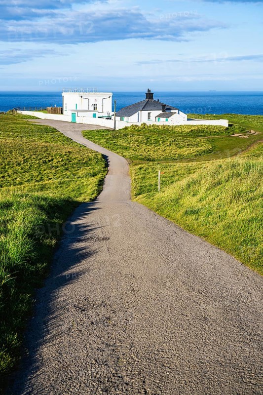 Cliffs over Flamborough Seawatch Observatory, Flamborough, Yorkshire, England, United Kingdom, Europe