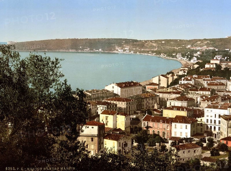 Cape Martin, Menton on the Riviera, France, c. 1895, Historic, digitally restored reproduction from a 19th century original, Record date not stated, Europe